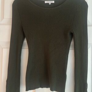 Ribbed Olive Green Sweater